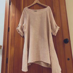 Italian Linen Pale Pink Tunic/Dress NWOT